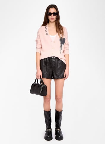 Gilet droit en cachemire ZADIG&VOLTAIRE Rose